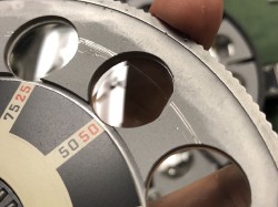 Scratched lens wheel phoropter