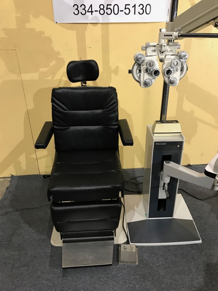 Reliance 5200 exam chair with 7700 instrument stand